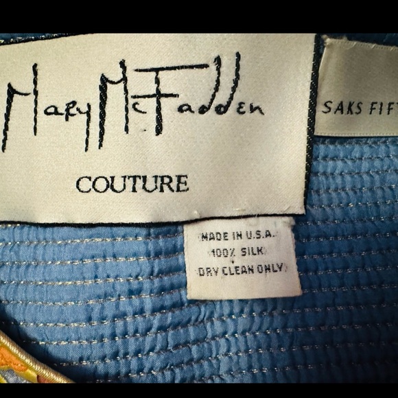 Vintage Mary MCFADDEN Couture 100% Silk Printed Jacket S - Picture 4 of 10